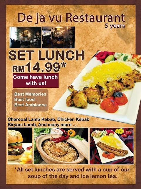 SPECIAL LUNCH PROMOTION AT DE JA VU RESTAURANT  Malaysian 