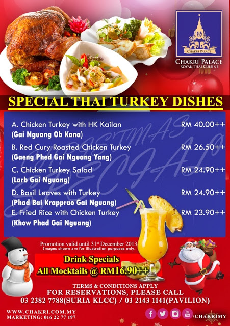 CHAKRI PALACE BRINGS YOU CHRISTMAS AND NEW YEAR MENU | Malaysian Foodie