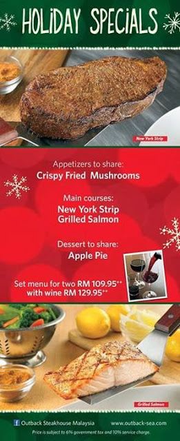 HOLIDAYS SPECIALS AT OUTBACK STEAKHOUSE, BB PARK | Malaysian Foodie