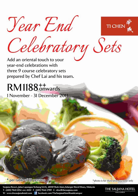 YEAR END CELEBRATORY SETS AT TI CHEN, THE SAUJANA HOTEL 