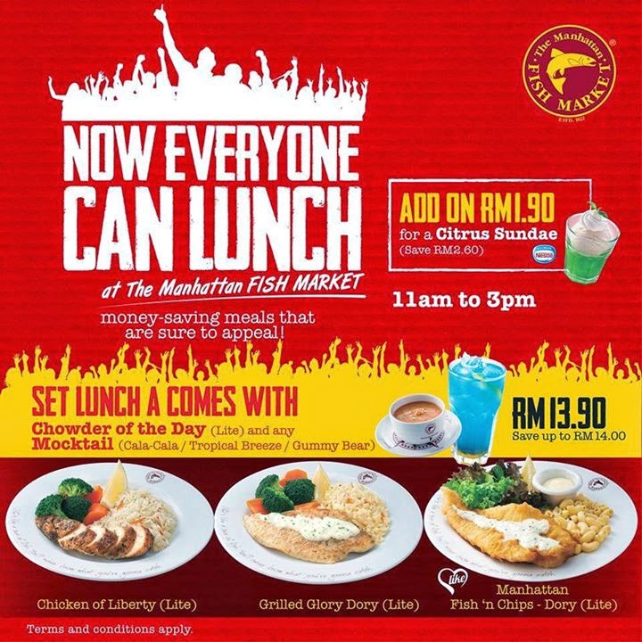 NOW EVERYONE CAN LUNCH!!! AT THE MANHATTAN FISH MARKET