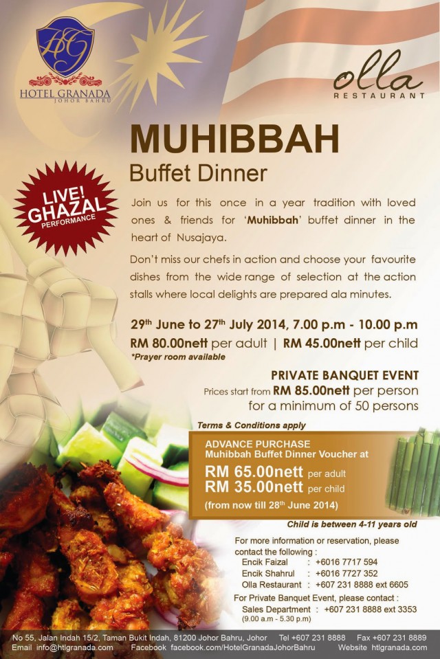 MUHIBBAH BUFFET DINNER AT OLLA RESTAURANT, HOTEL GRANADA 