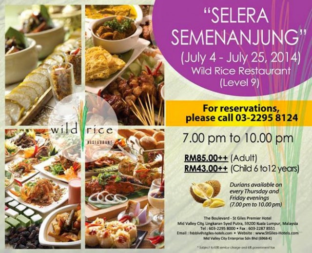 SELERA SEMENANJUNG AT WILD RICE RESTAURANT AT ST GILES 