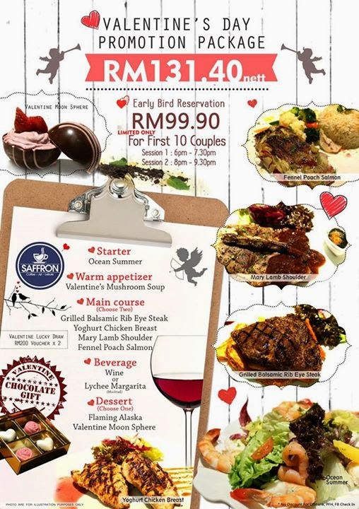 VALENTINE'S DAY PROMOTIONAL PACKAGE SAFFRON CAFE, PENANG Malaysian