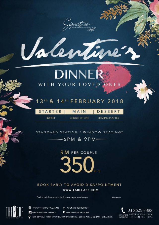 Valentine's 2018 Promotion @ Signature at The Roof | Malaysian Foodie