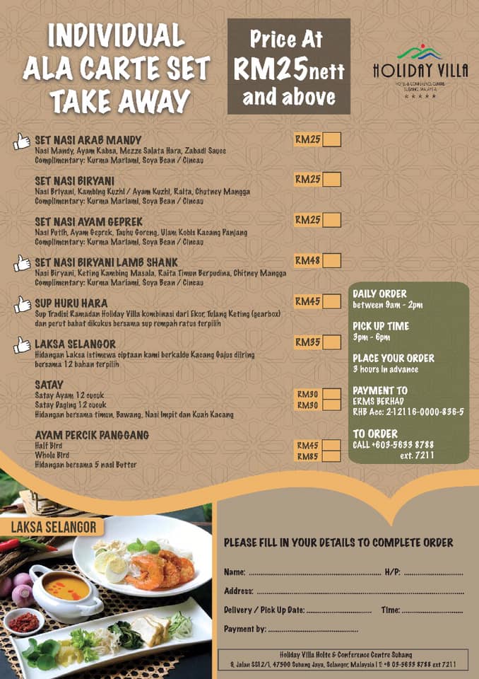 Alacarte Ramadhan menu Holiday Villa Subang Malaysian Foodie