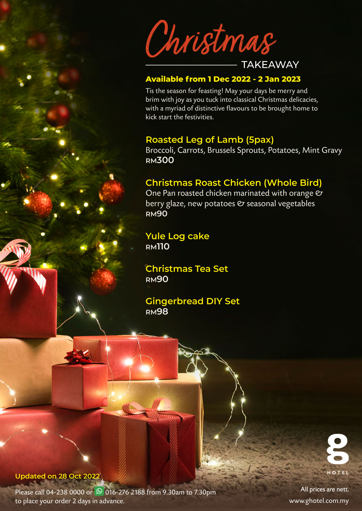 G Hotel Christmas Takeaway Promotion Malaysian Foodie