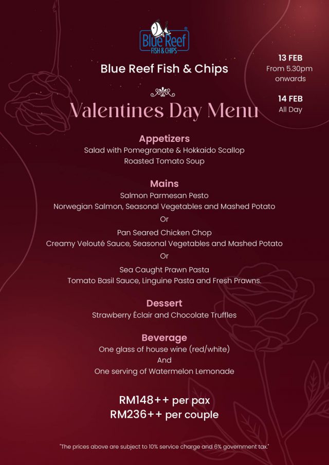 Celebrate Valentine's Blue Reef Malaysian Foodie